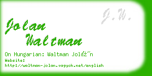 jolan waltman business card